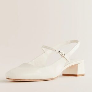 Reformation Maddox Slingback Heel White Leather 5.5 Perfect Condition